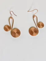Handmade Double Spiral Pure Copper Wire Earrings