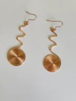 Handmade Zigzag Spiral Pure Copper Wire Earrings