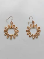 Handmade Floral Sunburst Pure Copper Wire Earrings