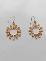 Handmade Floral Sunburst Pure Copper Wire Earrings - Image 4