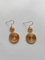 Handmade Classic Spiral Pure Copper Wire Earrings - Image 4