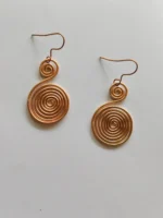 Handmade Classic Spiral Pure Copper Wire Earrings - Image 2