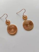 Handmade Classic Spiral Pure Copper Wire Earrings - Image 3