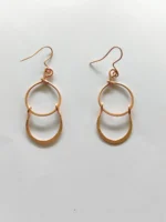 Handmade Double Teardrop Pure Copper Wire Earrings - Image 4