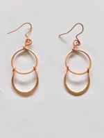 Handmade Double Teardrop Pure Copper Wire Earrings