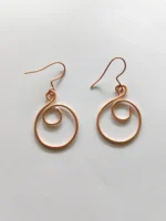 Handmade Spiral Loop Pure Copper Wire Earrings