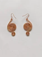 Handmade Concentric Double Pure Copper Wire Earrings - Image 4