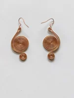 Handmade Concentric Double Pure Copper Wire Earrings