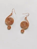 Handmade Concentric Double Pure Copper Wire Earrings - Image 2