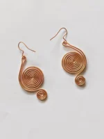 Handmade Concentric Double Pure Copper Wire Earrings - Image 3