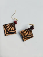 Leather hand work Earrings for women girls - Image 3