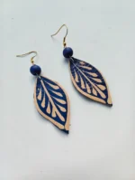 Leather Leaf-Shaped Earrings for ladies girls - Image 2