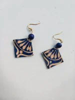 Handmade: Leather Earrings with Bead Accent - Image 3