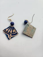 Handmade: Leather Earrings with Bead Accent - Image 4