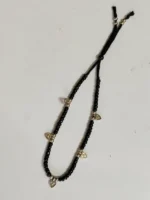 Oxidized Charm Anklet – Black Beaded Design - Image 2