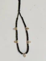 Oxidized Charm Anklet – Black Beaded Design