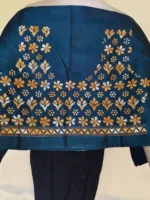 Silk Kantha Stitch Blouse Material – Yellow and white flower