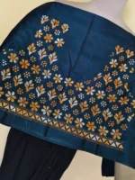 Silk Kantha Stitch Blouse Material – Yellow and white flower - Image 2