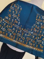 Silk Kantha Stitch Blouse Piece – Hand-crafted folk design - Image 3