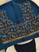 Silk Kantha Stitch Blouse Piece – Hand-crafted folk design - Image 2