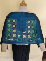 Silk Kantha Stitch Blouse Material – Handcrafted Floral Embroidery