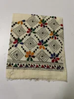 White Blouse Material – Multi-Colored Embroidery