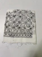 Cotton kantha Stitch blouse pieces ladies (White)