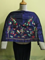 Silk Kantha Stitch Blouse Material – Hand Embroidered Birds & Floral Motifs