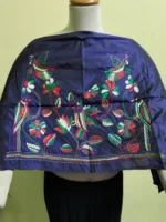 Silk Kantha Stitch Blouse Material – Hand Embroidered Birds & Floral Motifs - Image 3