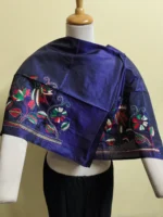 Silk Kantha Stitch Blouse Material – Hand Embroidered Birds & Floral Motifs - Image 4