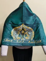 Green Silk Kantha Blouse Material – Handcrafted Geometric Border
