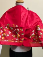 Premium Silk Kantha Stitch Blouse Piece (Red) - Image 5