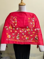 Premium Silk Kantha Stitch Blouse Piece (Red)