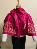 Bangalore Silk Blouse Material Kantha Stitch - Saree Maroon - Image 5