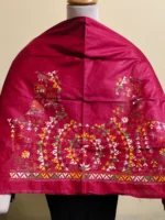 Bangalore Silk Blouse Material Kantha Stitch - Saree Maroon - Image 4