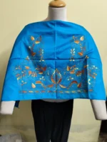 Silk Kantha Stitch Blouse Material – Hand Embroidered Floral Motifs