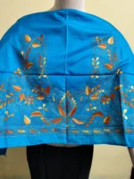 Silk Kantha Stitch Blouse Material – Hand Embroidered Floral Motifs - Image 4