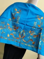 Silk Kantha Stitch Blouse Material – Hand Embroidered Floral Motifs - Image 2