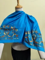 Silk Kantha Stitch Blouse Material – Hand Embroidered Floral Motifs - Image 5