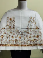 Silk Kantha Stitch Blouse Material – Hand Embroidered Warli Tribal Art