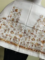 Silk Kantha Stitch Blouse Material – Hand Embroidered Warli Tribal Art - Image 2