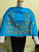 Blue Silk Kantha Stitch Blouse Material –   Maroon Floral