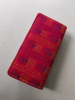Kantha stitch purse double zipper for Women Red Purple - Image 3