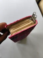 Kantha Stitch Cotton Zip Wallet – Double Zipper Compartments - Image 6