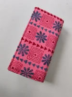 Kantha Stitch Cotton Zip Wallet – Double Zipper Compartments - Image 2