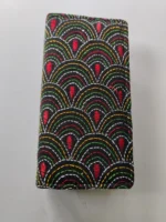 Kantha stitch purse double zipper Wallet black  for Girls