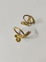 Handmade Brass Finger Ring – Spiral Coil Design Adjustable