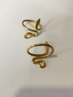 Handmade Brass Finger Ring – Spiral Coil Design Adjustable - Image 2