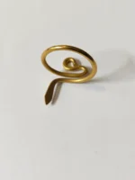 Handmade Brass Finger Ring – Spiral Coil Design
