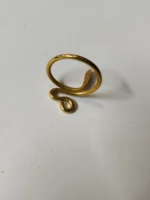 Handmade Brass Finger Ring – Spiral Coil Design - Image 3